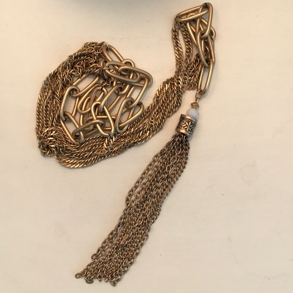 Alex & Ani gold tassel necklace